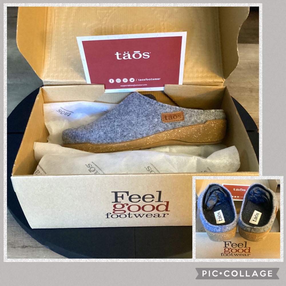 NWT TAOS Woollery Wool Clogs Grey-Sz 8